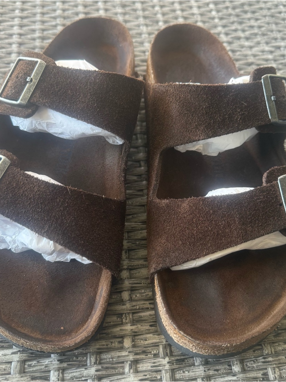 Birkenstock Arizona Suede Double Buckle Sandal - Brown (Men) - Picture 8 of 8